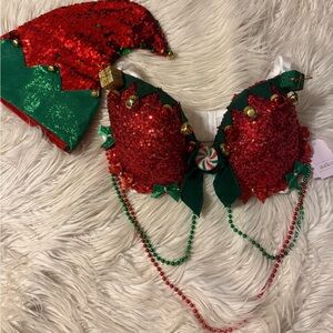 Handmade Christmas elf bra